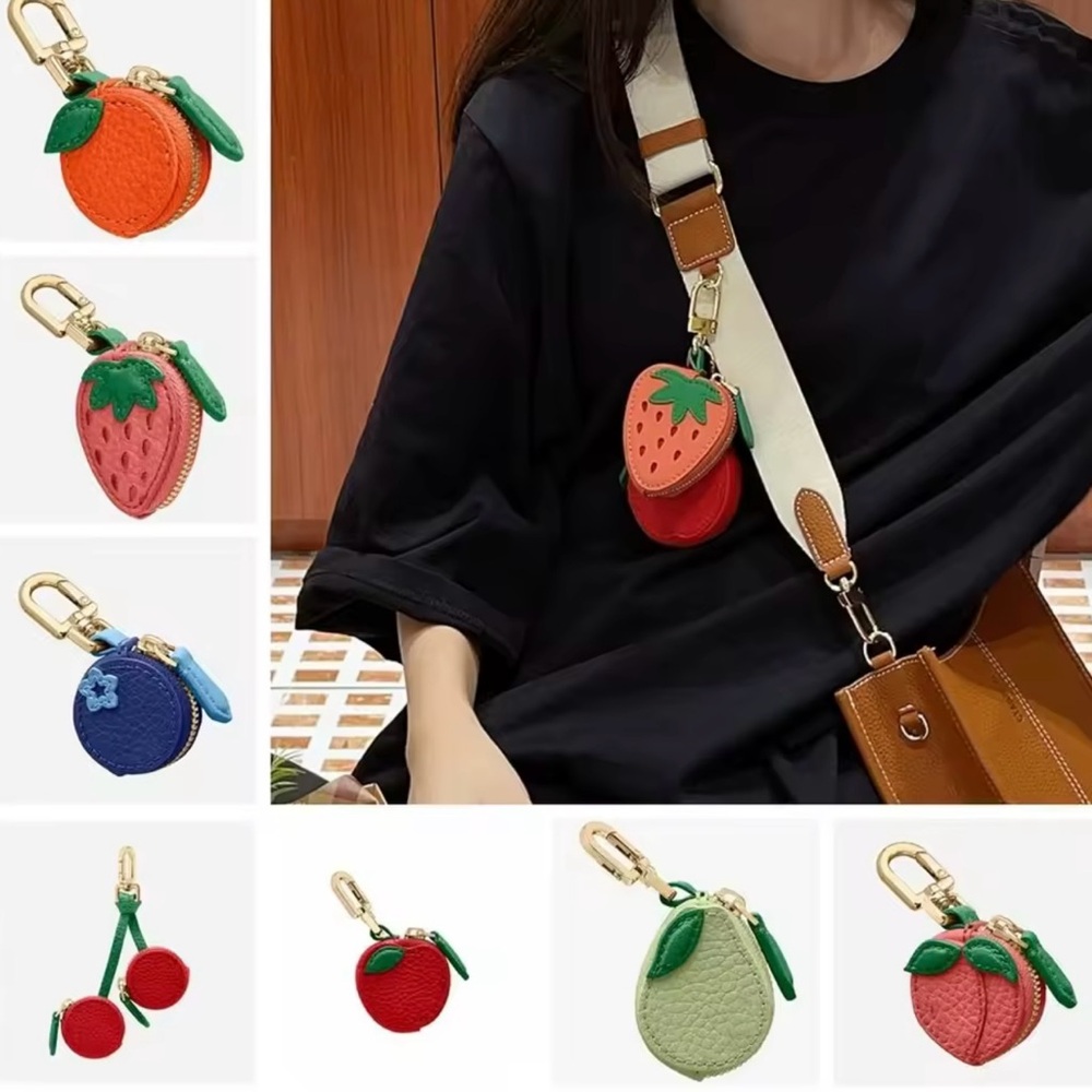 Orange key chain bag purse decoration fruit